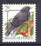 Belgium 1991-95 Birds #2 Blackbird 2f unmounted mint with boxed posthorn precancel, SG 3075, stamps on birds    
