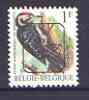 Belgium 1985-90 Birds #1 Lesser-spotted Woodpecker 1f unmounted mint with boxed posthorn precancel, SG 2845, stamps on birds, stamps on woodpeckers 