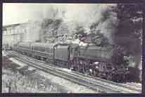 Postcard by Adria - Black & white showing 73171 at Totley, Sheffield in 1962, mint & pristine, stamps on railways