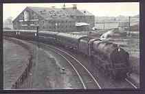 Postcard by Adria - Black & white showing 46151 'The Royal Horse Guardsman' on great Central at Retford in 1962, mint & pristine, stamps on , stamps on  stamps on railways