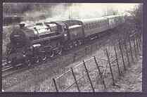 Postcard by Adria - Black & white showing 73031 at Totley, Sheffield in 1962, mint & pristine, stamps on railways