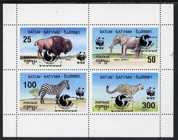 Batum 1994 WWF Wild Animals perf sheetlet containing set of 4 with 