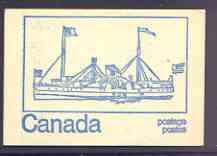 Canada 1972 Paddle Steamer of 1855 - 50c blue on cream Mail Transport booklet complete with fluorescent bands, mint SG SB79cq, stamps on postal, stamps on ships, stamps on paddle steamers