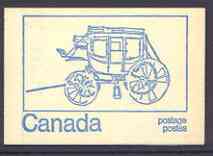 Canada 1972 Stage Coach of 1850 - 50c blue on cream Mail Transport booklet complete with fluorescent bands, mint SG SB79bq, stamps on , stamps on  stamps on postal, stamps on mail coaches, stamps on  stamps on wild west