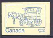 Canada 1972 Horse Drawn Mail Wagon of 1926 - 50c blue on cream Mail Transport booklet complete with fluorescent bands, mint SG SB79jq, stamps on postal, stamps on horses