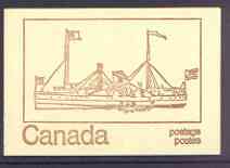 Canada 1972 Paddle Steamer of 1855 - 25c brown on cream Mail Transport booklet complete with fluorescent bands, mint SG SB78cq, stamps on postal, stamps on ships, stamps on paddle steamers