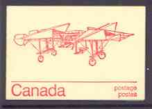 Canada 1974 Gibson Twin-plane - 25c red on cream booklet complete mint, SG SB 80a, stamps on aviation, stamps on gibson