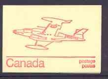 Canada 1974 CF-100 Canuck - 25c red on cream booklet complete mint, SG SB 80i, stamps on , stamps on  stamps on aviation, stamps on cannuck