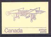 Canada 1974 Gibson Twin-plane - 50c violet on cream booklet complete mint, SG SB 82a, stamps on aviation, stamps on gibson