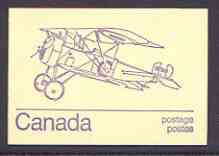 Canada 1974 Nieuport 'Scout' - 50c violet on cream booklet complete mint, SG SB 82c, stamps on aviation, stamps on nieuport