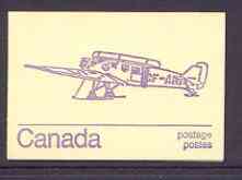 Canada 1974 Junkers 34 - 50c violet on cream booklet complete mint, SG SB 82e, stamps on aviation, stamps on junkers