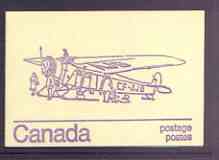 Canada 1974 Fokker Universal - 50c violet on cream booklet complete mint, SG SB 82f, stamps on , stamps on  stamps on aviation, stamps on fokker