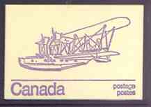 Canada 1974 Stranraer Flying boat - 50c violet on cream booklet complete mint, SG SB 82h, stamps on , stamps on  stamps on aviation, stamps on stranraer, stamps on flying boats