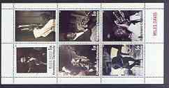 Karachaevo-Cherkesia Republic 2001 Miles Davis perf sheetlet containing complete set of 6 values unmounted mint, stamps on , stamps on  stamps on music, stamps on jazz