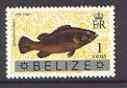 Belize 1973 Spotted Jewfish 1c from opt'd def set with new Country name, unmounted mint, SG 348, stamps on fish