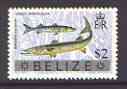 Belize 1973 Great Barracuda $2 from opt'd def set with new Country name, unmounted mint, SG 358, stamps on , stamps on  stamps on fish, stamps on  stamps on barracuda