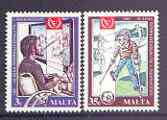 Malta 1981 International Year for Disabled Persons set fo 2, unmounted mint SG 663-664, stamps on , stamps on  stamps on disabled, stamps on wheelchair, stamps on arts