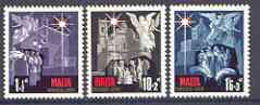 Malta 1970 Christmas set of 3 unmounted mint, SG 444-46, stamps on christmas, stamps on bethlehem