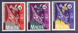 Malta 1970 25th Anniversary of United Nations set of 3 unmounted mint, SG 441-43, stamps on , stamps on  stamps on united nationas, stamps on peace