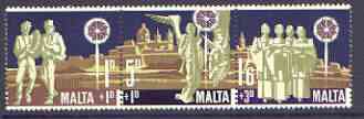 Malta 1969 Christmas Children's Welfare Fund se-tenant set of 3, unmounted mint SG 427b, stamps on , stamps on  stamps on christmas, stamps on music, stamps on angels