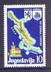 Yugoslavia 1985 Centenary of Tourism in Cres-Losini region unmounted mint, SG 2221, stamps on tourism, stamps on maps, stamps on heraldry, stamps on arms