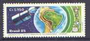 Brazil 1985 Launch of 'Brasilsat' (first Brazilian telecommunications satellite), SG 2127 unmounted mint, stamps on , stamps on  stamps on communications