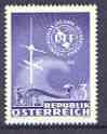Austria 1965 Centenary of ITU 3s violet, SG 1445 unmounted mint, stamps on , stamps on  stamps on , stamps on  stamps on  itu , stamps on  stamps on communications, stamps on  stamps on morse