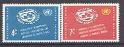 United Nations (NY) 1961 International Monetary Fund set of 2 unmounted mint, SG 90-91, stamps on united nations, stamps on finance, stamps on banking