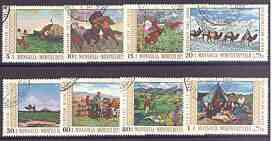 Mongolia 1969 Co-operative Movement (Paintings) set of 8 fine cto used, SG 533-40, stamps on , stamps on  stamps on arts, stamps on horses, stamps on camels, stamps on bovine