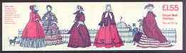 Great Britain 1981-82 19th Century Women's Costumes #04 - £1.55 Booklet complete with margin at left, SG FR2, stamps on costumes, stamps on women