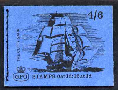 Great Britain 1968-70 Ships - Cutty Sark 4s6d booklet (July 1968) complete and fine SG LP46, stamps on , stamps on  stamps on ships, stamps on  stamps on  tea , stamps on  stamps on drink