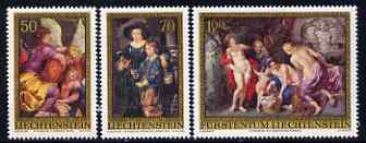 Liechtenstein 1976 400th Birth Anniversary of Rubens (Paintings) set of 3 unmounted mint, SG 640-42, stamps on arts, stamps on rubens, stamps on renaissance