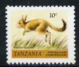 Tanzania 1980 Spring Hare 10c (from Animals def set) unmounted mint SG 307*, stamps on animals, stamps on rabbits