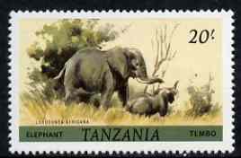 Tanzania 1980 Elephant 20s (from Animals def set) unmounted mint SG 319*, stamps on , stamps on  stamps on animals, stamps on elephants