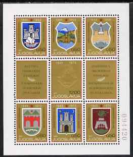 Yugoslavia 1969-70 25th Anniversary of Liberation m/sheet unmounted mint, SG MS 1396, stamps on arms, stamps on heraldry, stamps on constitutions