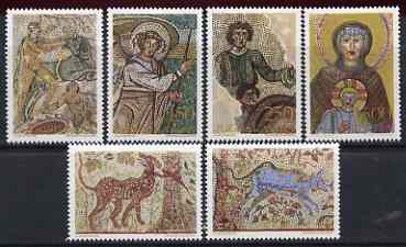 Yugoslavia 1970 Mosaics set of 6 unmounted mint, SG 1415-20, stamps on , stamps on  stamps on arts, stamps on mosaics, stamps on hunting, stamps on 