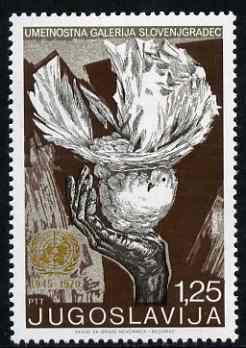 Yugoslavia 1970 25th Anniversary of United Nations unmounted mint, SG 1437*, stamps on , stamps on  stamps on united nations, stamps on doves