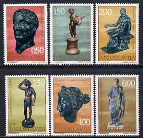 Yugoslavia 1971 Archaeological Discoveries set of 6 unmounted mint, SG 1488-93, stamps on , stamps on  stamps on arts, stamps on archaeology, stamps on statues, stamps on artefacts