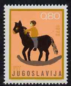 Yugoslavia 1972 Childrens Week unmounted mint, SG 1531*, stamps on children, stamps on horses
