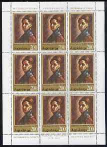 Yugoslavia 1973 Nadezda Petrovic (painter) in sheetlet of 9 unmounted mint, SG 1569, stamps on , stamps on  stamps on arts, stamps on 