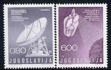 Yugoslavia 1974 Satellite Communication Station set of 2 unmounted mint, SG 1612-13, stamps on , stamps on  stamps on communications, stamps on satellites