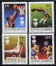 Yugoslavia 1988 Seoul Olympic Games set of 4 unmounted mint, SG 2437-40, stamps on , stamps on  stamps on olympics, stamps on boxing, stamps on basketball, stamps on gymnastics, stamps on high jump, stamps on  stamps on  gym , stamps on  stamps on gymnastics, stamps on  stamps on 