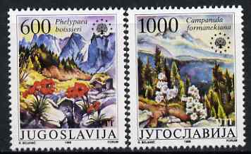 Yugoslavia 1988 Nature Protection (Plants) set of 2 unmounted mint, SG 2466-67, stamps on , stamps on  stamps on flowers, stamps on 