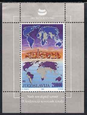 Yugoslavia 1989 Non-Aligned Countries imperf m/sheet unmounted mint, SG MS 2560, stamps on constitutions, stamps on maps