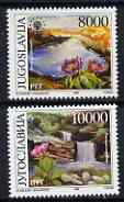 Yugoslavia 1989 Nature Protection (Kosova) set of 2 unmounted mint, SG 2561-62, stamps on , stamps on  stamps on flowers, stamps on waterfalls, stamps on lakes