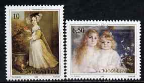 Yugoslavia 1990 22nd Joy of Europe (Paintings of Children) set of 2 unmounted mint, SG 2658-59, stamps on , stamps on  stamps on europa, stamps on arts, stamps on children, stamps on 