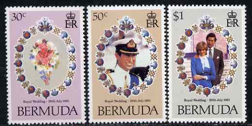 Bermuda 1981 Royal Wedding set of 3 unmounted mint, SG 436-38