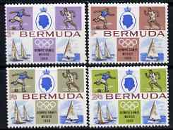 Bermuda 1968 Mexico Olympic Games set of 4 unmounted mint, SG 220-23, stamps on , stamps on  stamps on olympics, stamps on  stamps on sailing, stamps on  stamps on running, stamps on  stamps on football, stamps on  stamps on athletics, stamps on  stamps on sport