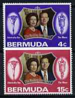 Bermuda 1972 Royal Silver Wedding set of 2 unmounted mint, SG 291-92, stamps on , stamps on  stamps on royalty, stamps on  stamps on silver wedding