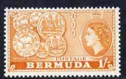 Bermuda 1953-62 Early Coinage 1s (from def set) unmounted mint, SG 144, stamps on , stamps on  stamps on coins